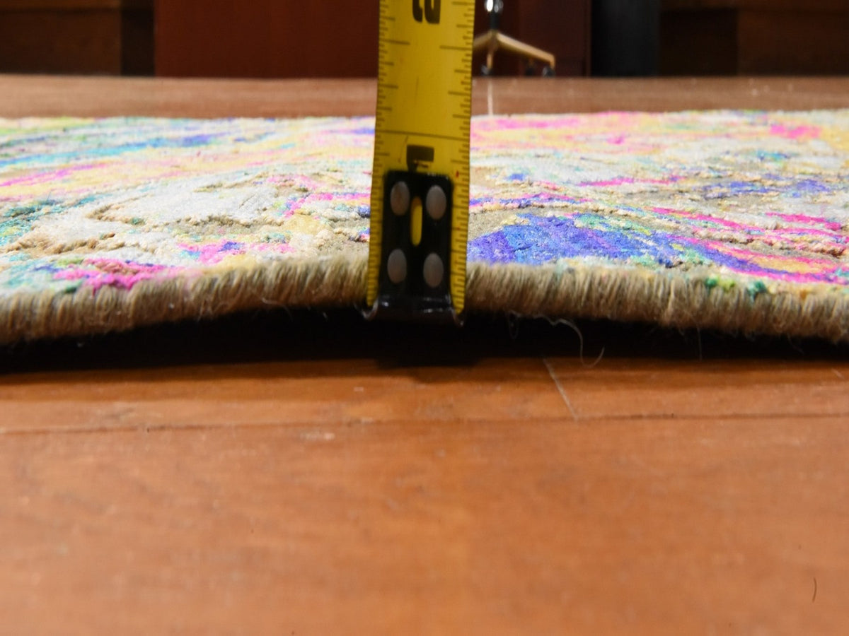 Transitional hand-knotted wool/silk rug in Multicolored, 3' x 5', SKU O078949 (view 6)