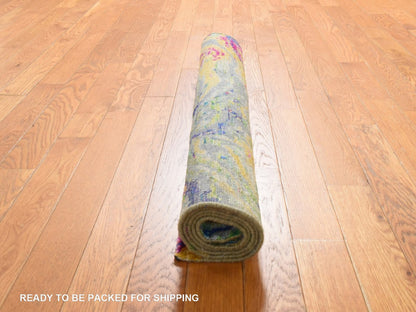Transitional hand-knotted wool/silk rug in Multicolored, 3' x 5', SKU O078949 (view 7)