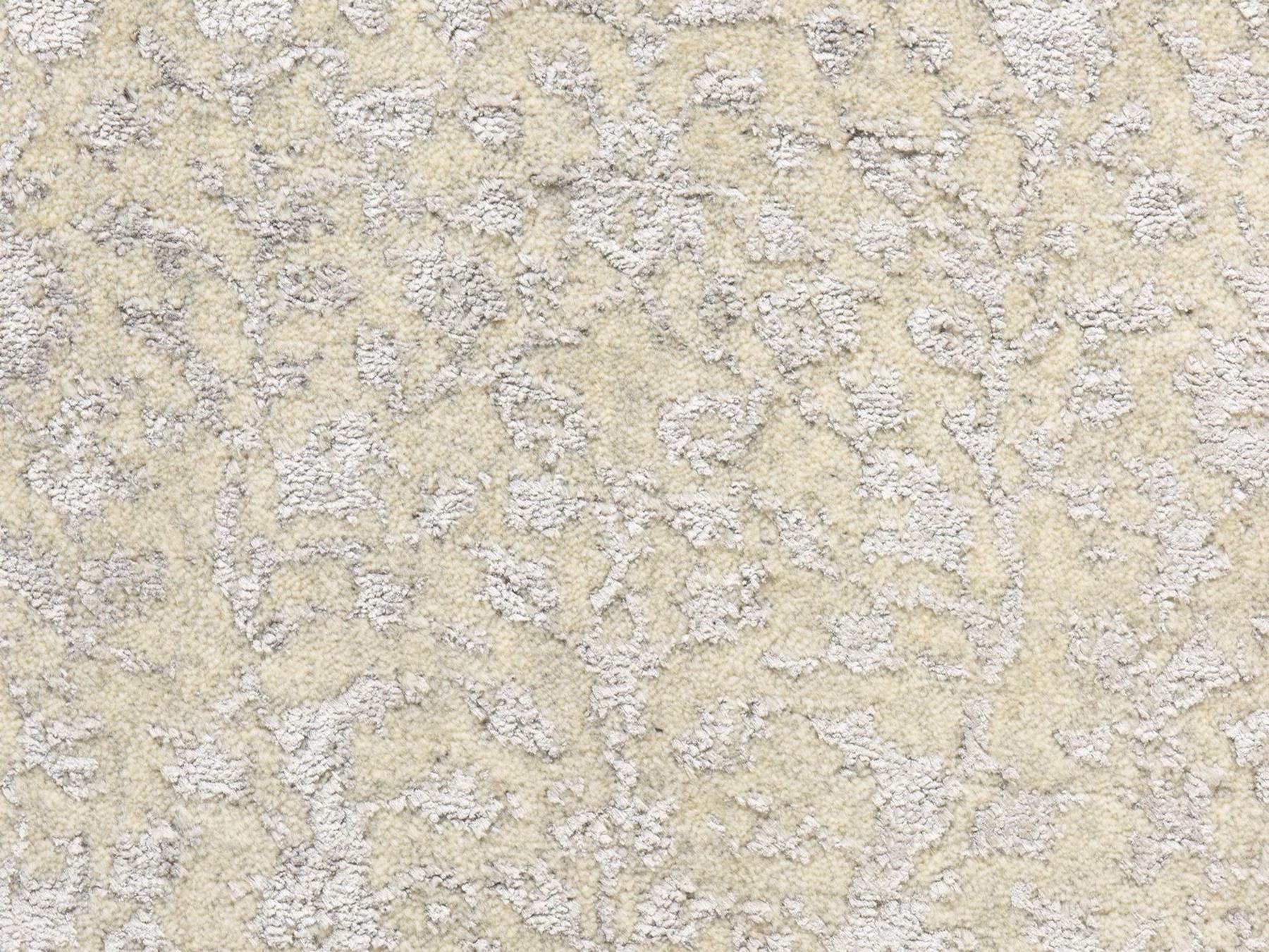 Modern / Contemporary hand-knotted wool/silk runner in Gray, 2'5" x 8', SKU O078950 (view 3)