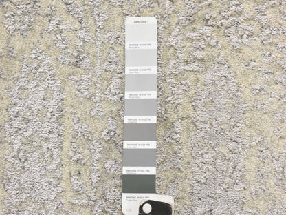 Modern / Contemporary hand-knotted wool/silk runner in Gray, 2'5" x 8', SKU O078950 (view 4)