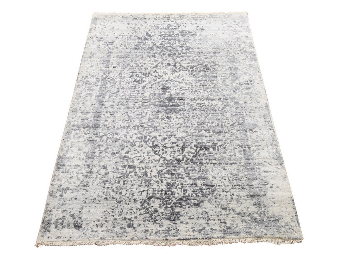 Persian Transitional hand-knotted wool/silk rug in Gray, 3' x 5'1", SKU O078951
