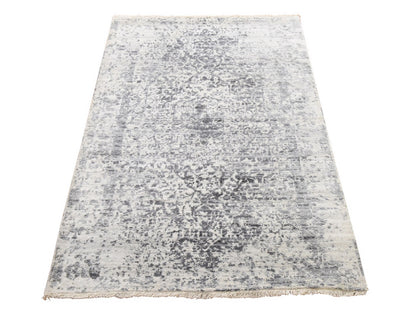 Persian Transitional hand-knotted wool/silk rug in Gray, 3' x 5'1", SKU O078951