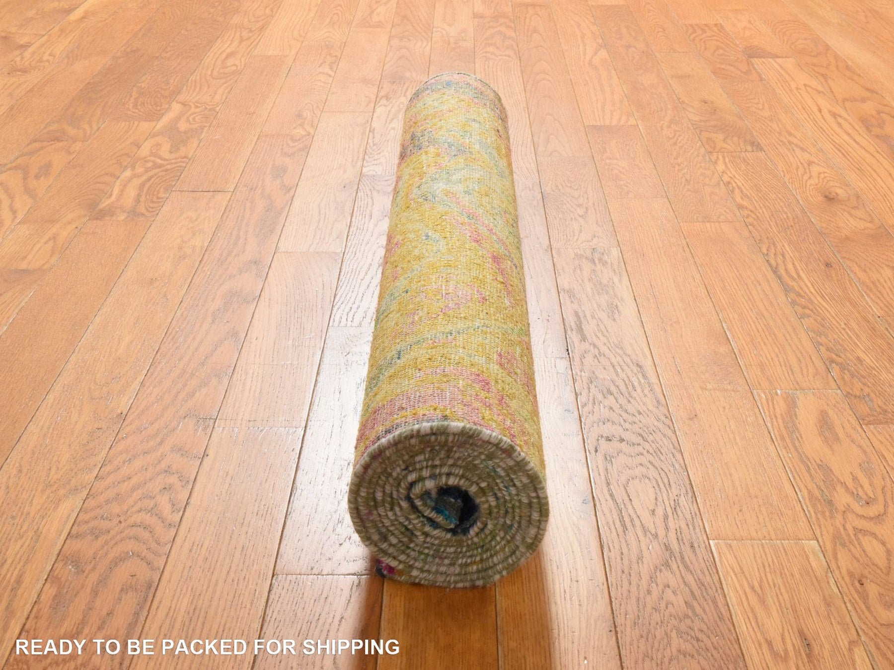 Transitional hand-knotted wool/silk runner in Multicolored, 2'9" x 8'2", SKU O078954 (view 7)