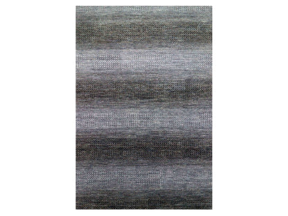 Black 12'2" x 18'0" Modern and Contemporary Hand knotted Wool Rug - Sku: O079001