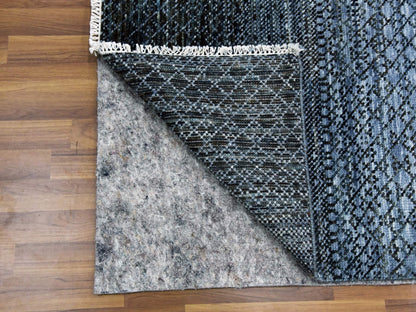 Black 12'2" x 18'0" Modern and Contemporary Hand knotted Wool Rug - Sku: O079001