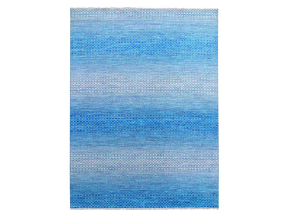 Blue 9'1" x 12'2" Modern and Contemporary Hand knotted Wool Rug - Sku: O079014