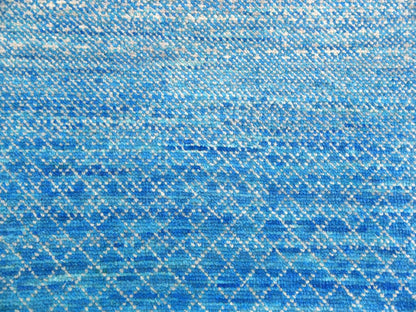 Blue 8'0" x 9'10" Modern and Contemporary Hand knotted Wool Rug - Sku: O079019