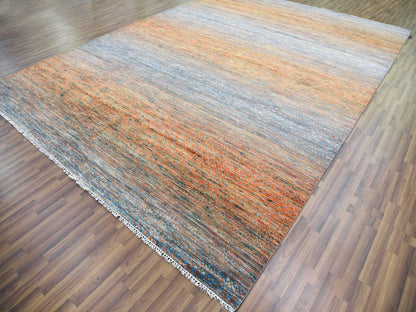 Modern / Contemporary hand-knotted wool rug in Orange, 10'3" x 14' — SKU O079020 (view 3)