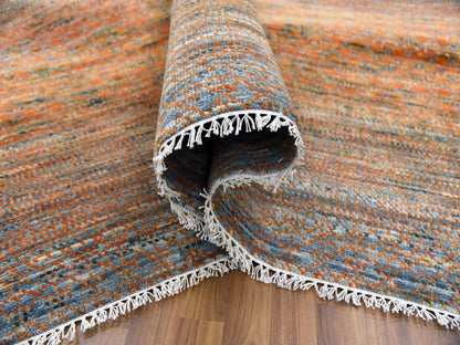 Modern / Contemporary hand-knotted wool rug in Orange, 10'3" x 14' — SKU O079020 (view 5)