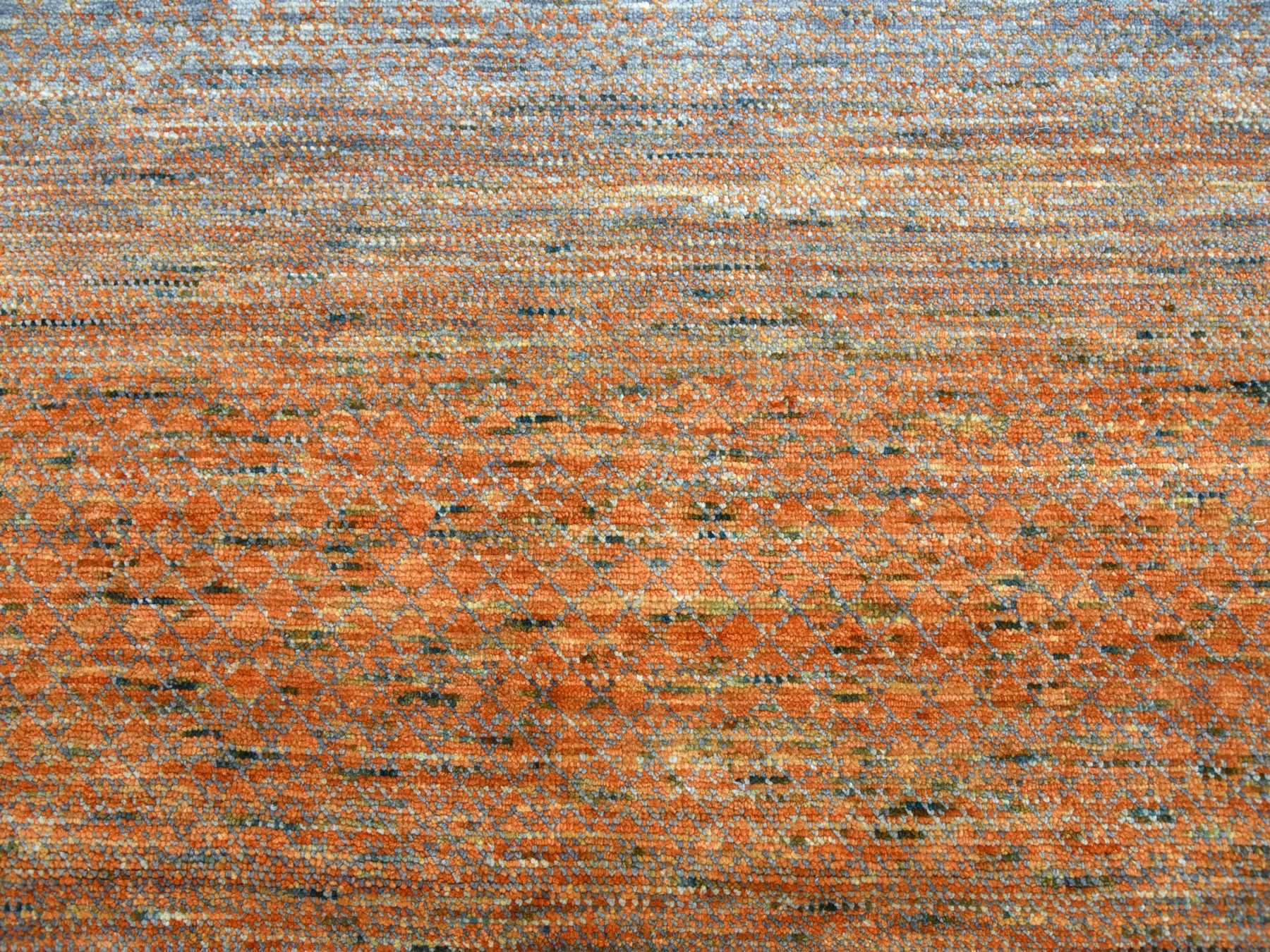Modern / Contemporary hand-knotted wool rug in Orange, 10'3" x 14' — SKU O079020 (view 8)