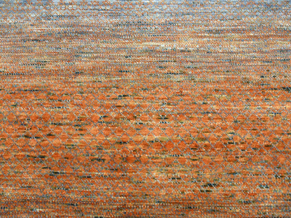 Modern / Contemporary hand-knotted wool rug in Orange, 10'3" x 14' — SKU O079020 (view 8)