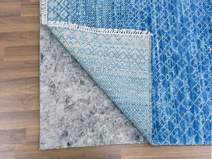Blue 10'1" x 14'0" Modern and Contemporary Hand knotted Wool Rug - Sku: O079023
