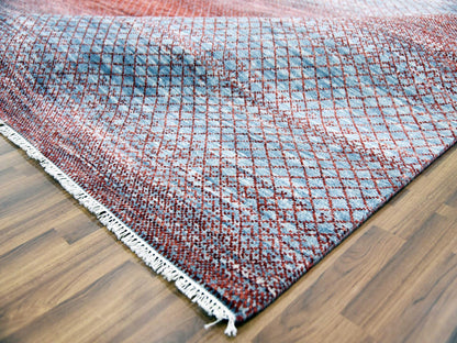 Modern / Contemporary hand-knotted wool rug in Red, 9'9" x 14' — SKU O079027 (view 6)