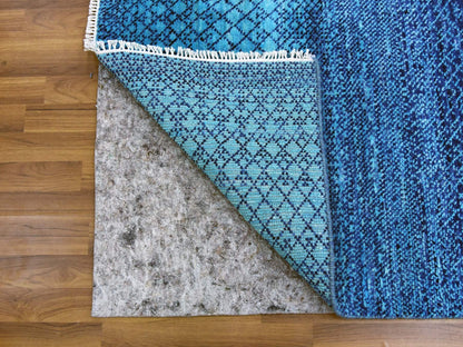 Modern / Contemporary hand-knotted wool rug in Blue, 10' x 14'1" — SKU O079038 (view 4)