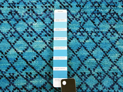 Blue 10'0" x 14'1" Modern and Contemporary Hand knotted Wool Rug - Sku: O079038
