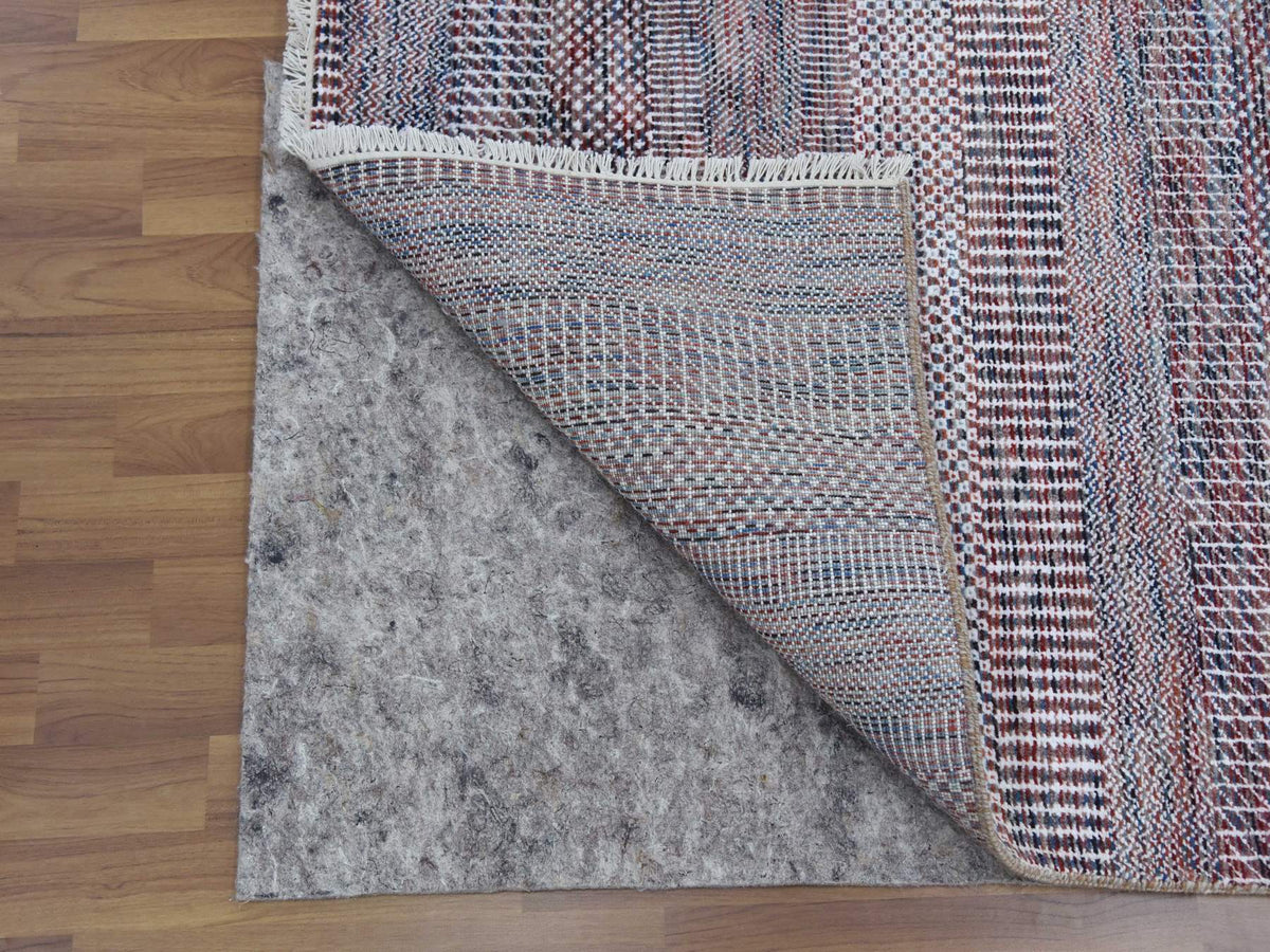 Gabbeh Modern / Contemporary hand-knotted wool/silk rug in Red, 10'1" x 14' — SKU O079112 (view 4)
