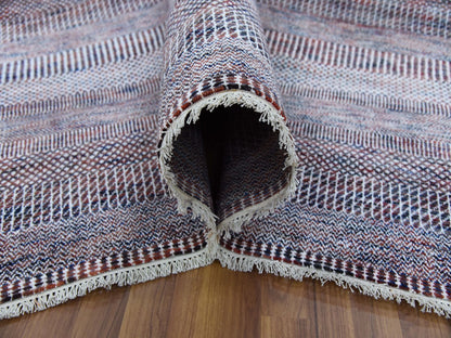 Red 10'1" x 14'0" Modern / Contemporary Hand knotted Wool/Silk Rug - Sku: O079112