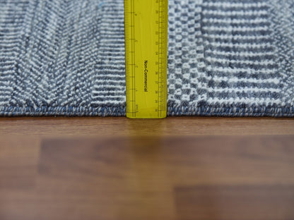 Gabbeh Modern / Contemporary hand-knotted wool/silk runner in Gray, 2'6" x 10'2" — SKU O079130 (view 6)