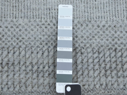 Gabbeh Modern / Contemporary hand-knotted wool/silk runner in Gray, 2'6" x 10' — SKU O079134 (view 4)