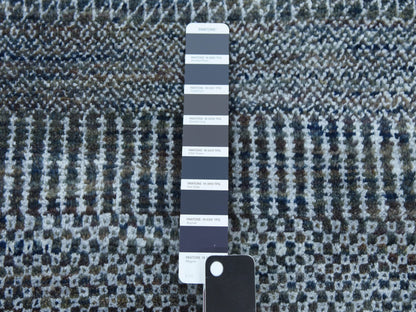 Gabbeh Modern / Contemporary hand-knotted wool/silk runner in Gray, 2'7" x 14' — SKU O079136 (view 4)
