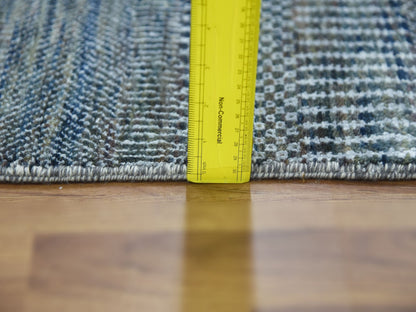 Gabbeh Modern / Contemporary hand-knotted wool/silk runner in Gray, 2'7" x 14' — SKU O079136 (view 6)