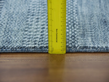 Gabbeh Modern / Contemporary hand-knotted wool/silk runner in Gray, 2'10" x 10'2" — SKU O079147 (view 6)
