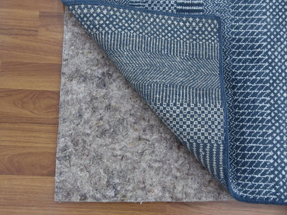 Blue 2'9" x 11'4" Modern and Contemporary Hand knotted Wool/Silk Rug - Sku: O079154