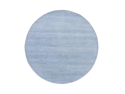 Blue 5'10" x 5'10" Modern and Contemporary Hand knotted Wool/Silk Rug - Sku: O079157