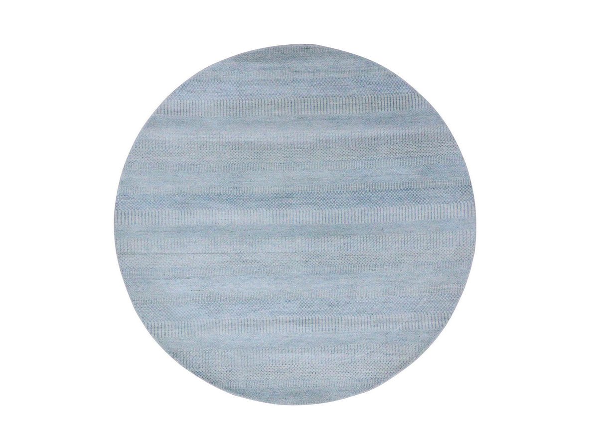 Gabbeh Modern / Contemporary hand-knotted wool/silk rug in Blue, 6' x 6' — SKU O079158