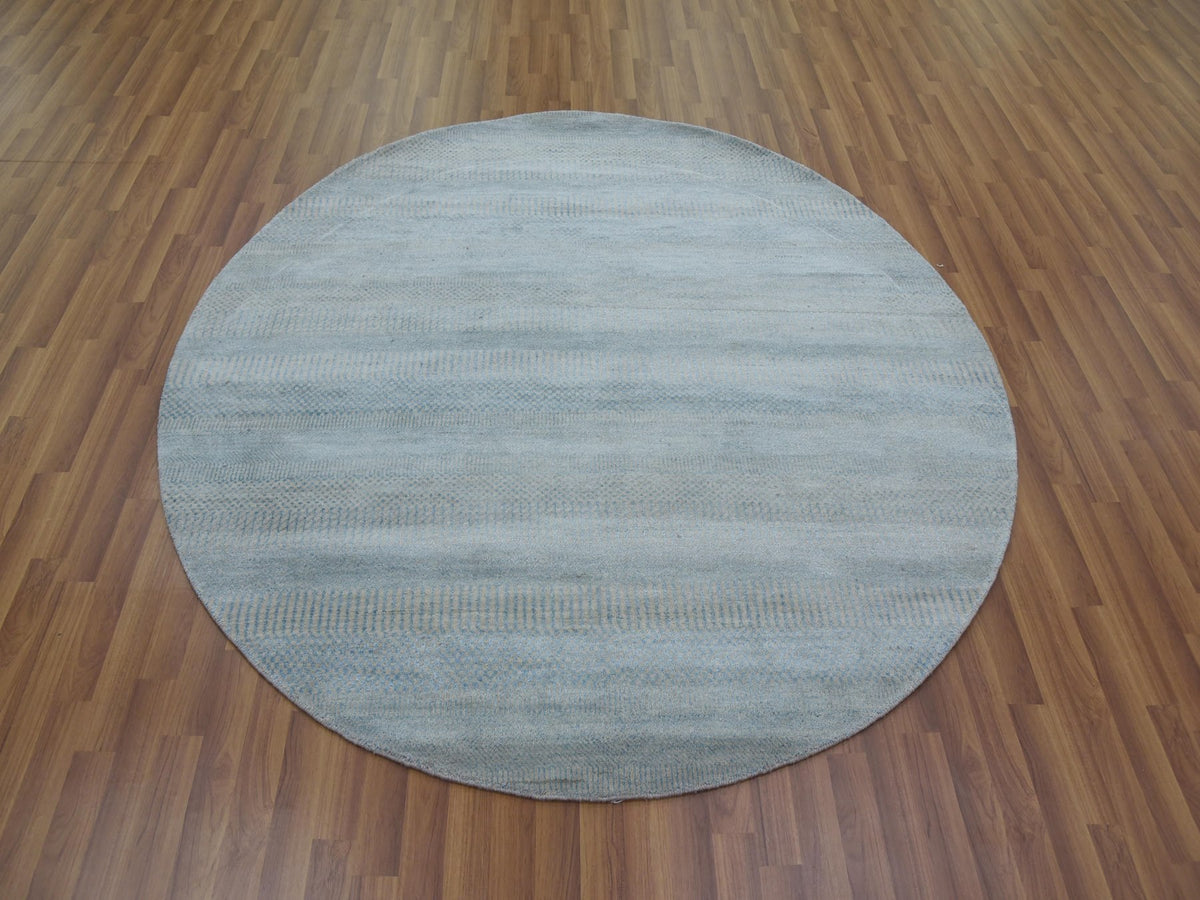 Gabbeh Modern / Contemporary hand-knotted wool/silk rug in Blue, 6' x 6' — SKU O079158 (view 2)