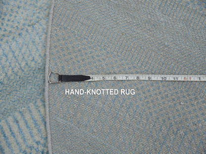 Blue 6'0" x 6'0" Modern and Contemporary Hand knotted Wool/Silk Rug - Sku: O079158