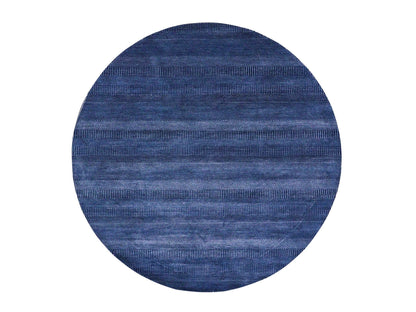Blue 8'0" x 8'0" Modern and Contemporary Hand knotted Wool/Silk Rug - Sku: O079161