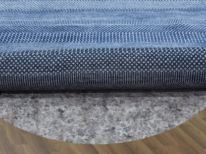 Blue 8'0" x 8'0" Modern and Contemporary Hand knotted Wool/Silk Rug - Sku: O079161
