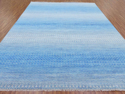 Modern / Contemporary hand-knotted wool rug in Blue, 10' x 14'3" — SKU O079169 (view 2)