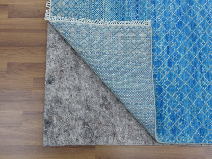 Blue 10'0" x 14'3" Modern and Contemporary Hand knotted Wool Rug - Sku: O079169