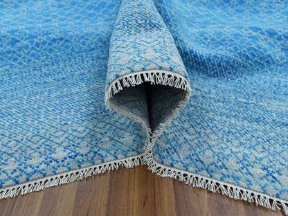 Blue 10'0" x 14'3" Modern and Contemporary Hand knotted Wool Rug - Sku: O079169