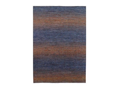 Modern / Contemporary hand-knotted wool rug in Orange, 10' x 14'5" — SKU O079171