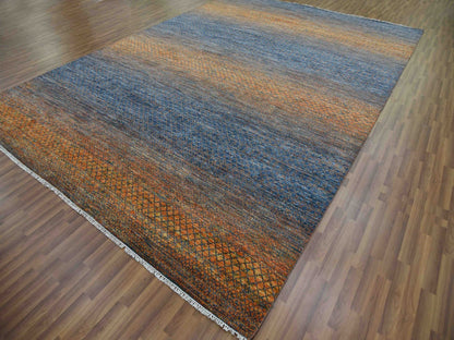 Modern / Contemporary hand-knotted wool rug in Orange, 10' x 14'5" — SKU O079171 (view 3)