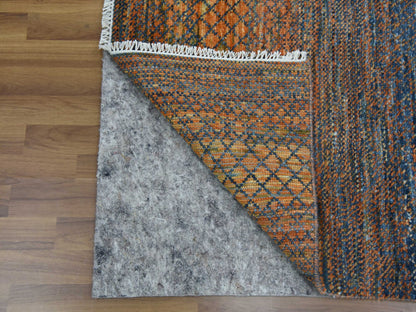 Modern / Contemporary hand-knotted wool rug in Orange, 10' x 14'5" — SKU O079171 (view 4)