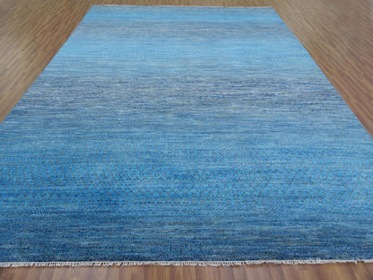 Blue 10'0" x 14'3" Modern and Contemporary Hand knotted Wool Rug - Sku: O079172
