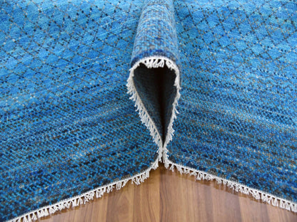 Blue 10'0" x 14'3" Modern and Contemporary Hand knotted Wool Rug - Sku: O079172