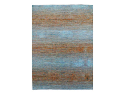 Modern / Contemporary hand-knotted wool rug in Orange, 10'1" x 14' — SKU O079174