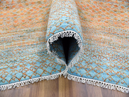 Modern / Contemporary hand-knotted wool rug in Orange, 10'1" x 14' — SKU O079174 (view 5)