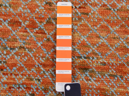 Modern / Contemporary hand-knotted wool rug in Orange, 10'1" x 14' — SKU O079174 (view 7)