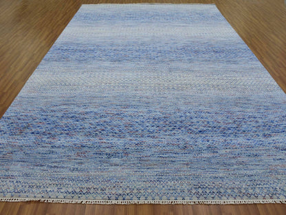 Blue 10'0" x 14'4" Modern and Contemporary Hand knotted Wool Rug - Sku: O079178