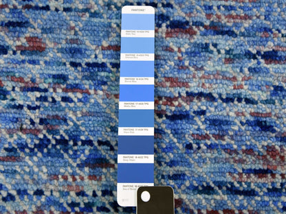 Blue 10'0" x 14'4" Modern and Contemporary Hand knotted Wool Rug - Sku: O079178