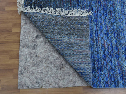 Blue 10'0" x 14'0" Modern and Contemporary Hand knotted Wool Rug - Sku: O079179