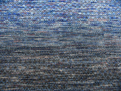 Blue 10'0" x 14'0" Modern and Contemporary Hand knotted Wool Rug - Sku: O079179