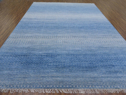 Blue 10'0" x 14'4" Modern and Contemporary Hand knotted Wool Rug - Sku: O079180