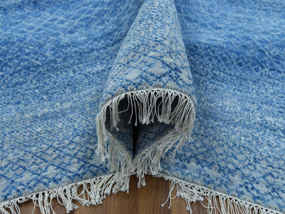 Blue 10'0" x 14'4" Modern and Contemporary Hand knotted Wool Rug - Sku: O079180